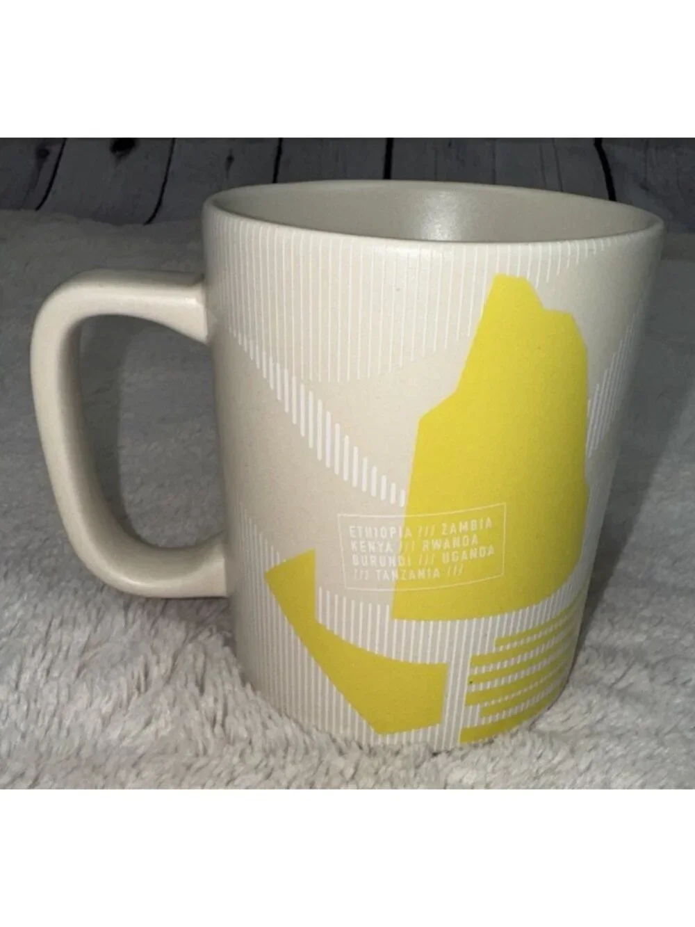 2018 STARBUCKS Reserve Cream Yellow African Map Mug 12 oz